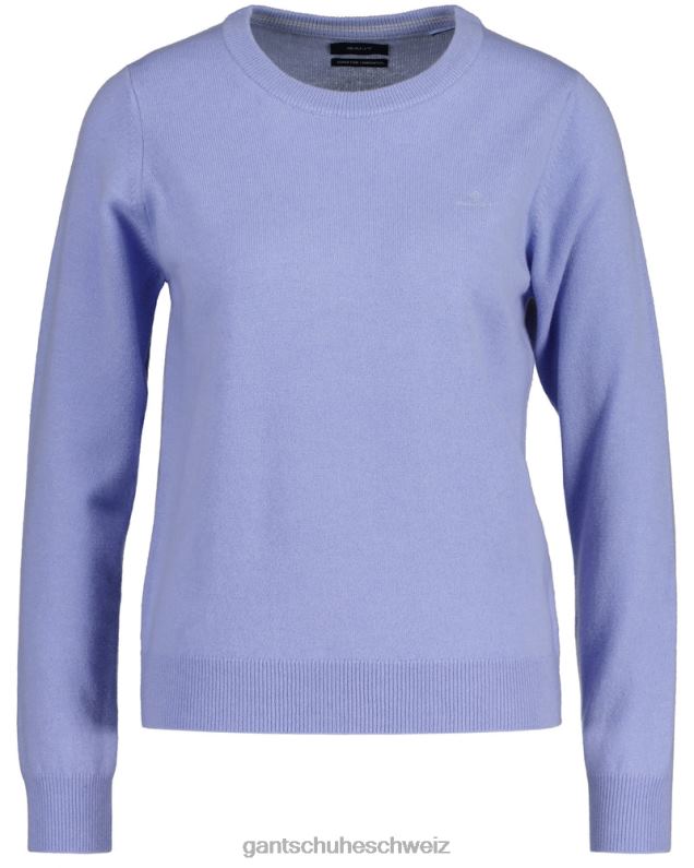 Frauen Pullover aus superfeiner Lammwolle mit Rundhalsausschnitt 0LP6X705 GANT blaue Glocke
