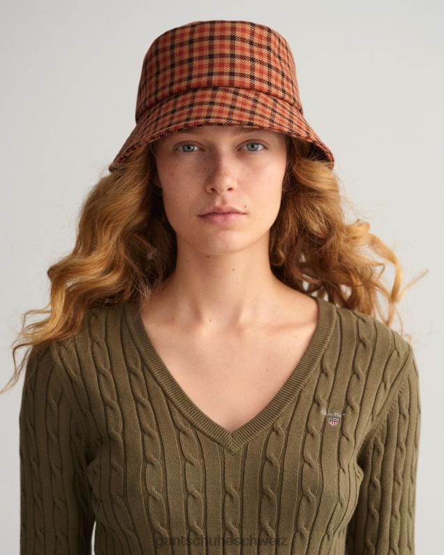 Frauen Pullover mit Zopfmuster und V-Ausschnitt aus Stretch-Baumwolle 0LP6X683 GANT jägergrün