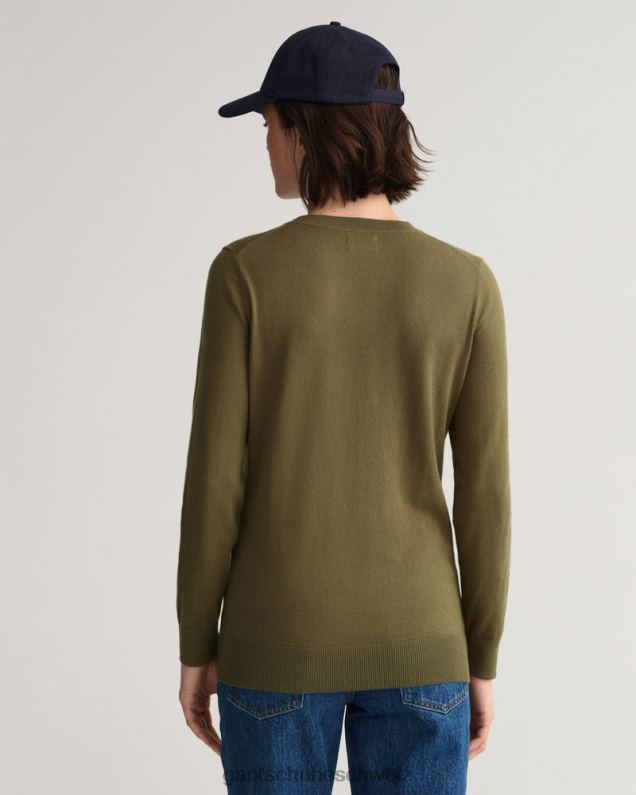 Frauen Rundhalspullover aus Baumwollkaschmir 0LP6X668 GANT jägergrün