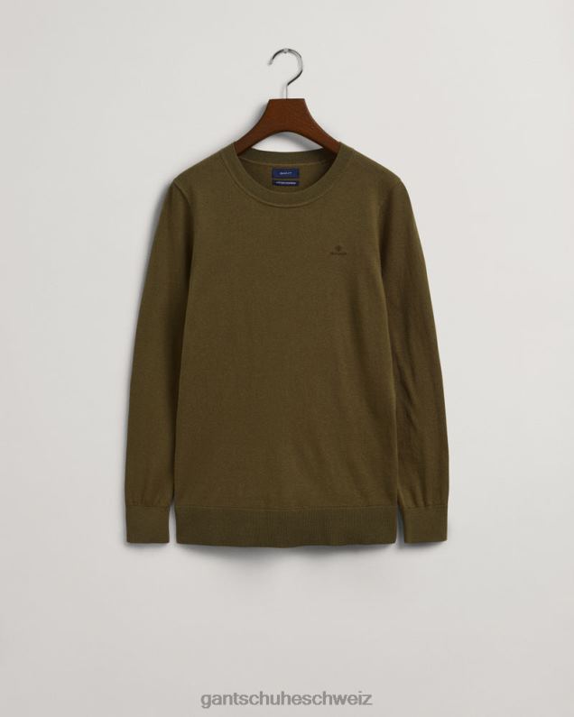 Frauen Rundhalspullover aus Baumwollkaschmir 0LP6X668 GANT jägergrün