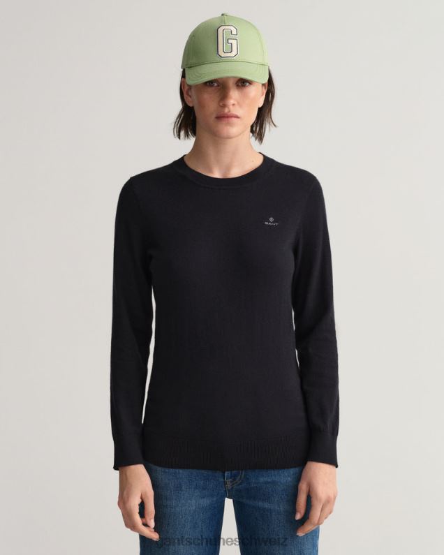 Frauen Rundhalspullover aus Baumwollkaschmir 0LP6X687 GANT Schwarz