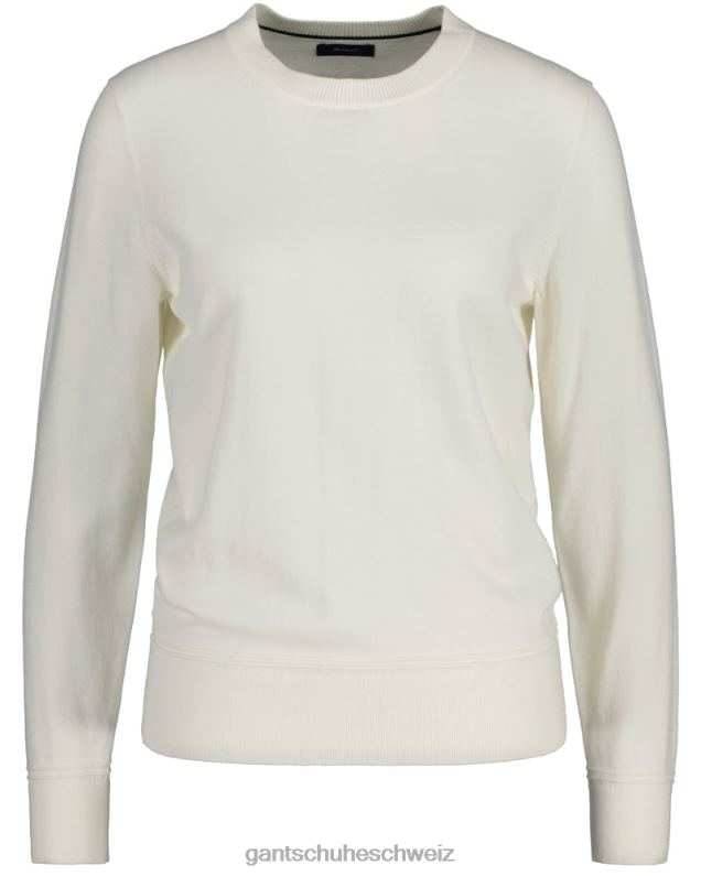 Frauen Rundhalspullover aus leichter Baumwolle 0LP6X680 GANT Eierschale