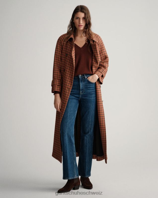 Frauen Superfeiner Lammwollpullover mit V-Ausschnitt 0LP6X661 GANT Kakaobohne