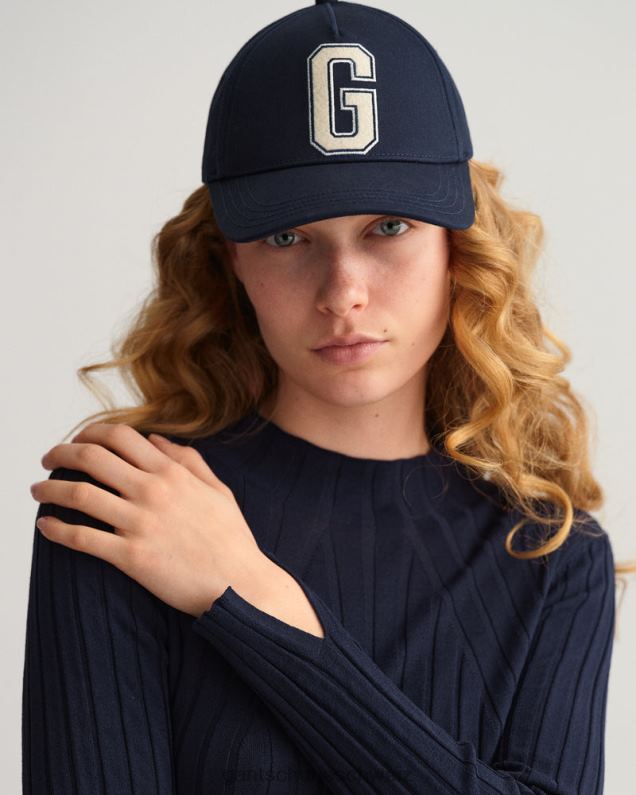 Frauen geripptes Strickoberteil 0LP6X697 GANT Abendblau