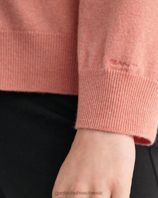 Frauen superfeine Strickjacke aus Lammwolle 0LP6X684 GANT Terrakottarosa