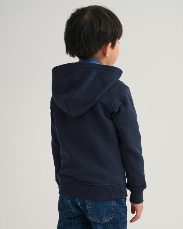 Jugend Originaler Sweat-Kapuzenpullover mit durchgehendem Reißverschluss für Kinder 0LP6X856 GANT Abendblau