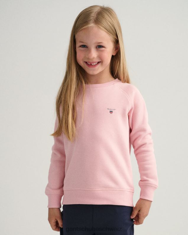 Jugend Originelles Kinder-Sweatshirt mit Rundhalsausschnitt 0LP6X854 GANT adrettes Rosa