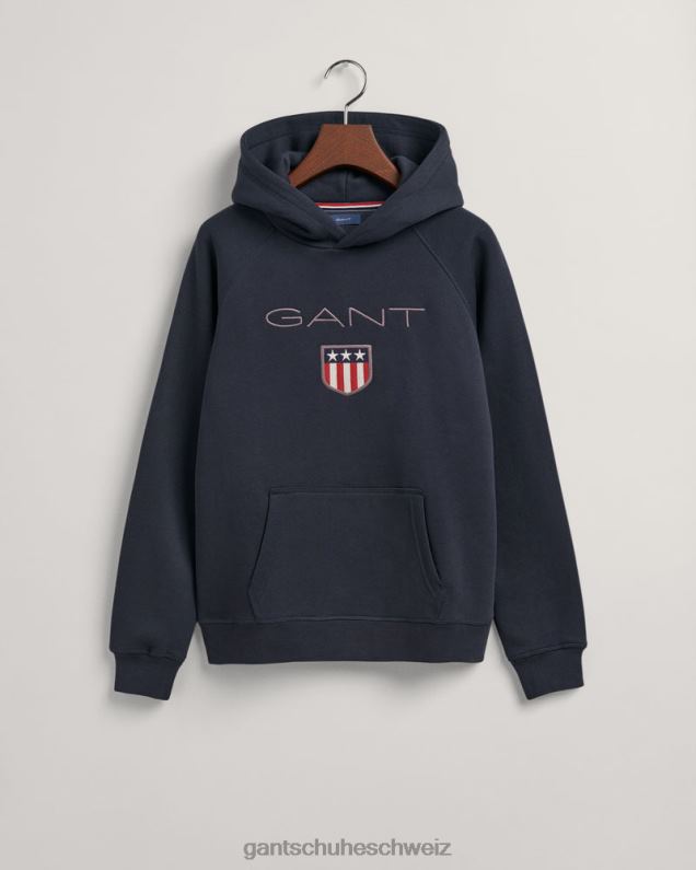 Jugend Schild-Kapuzenpullover für Teenager 0LP6X841 GANT Abendblau
