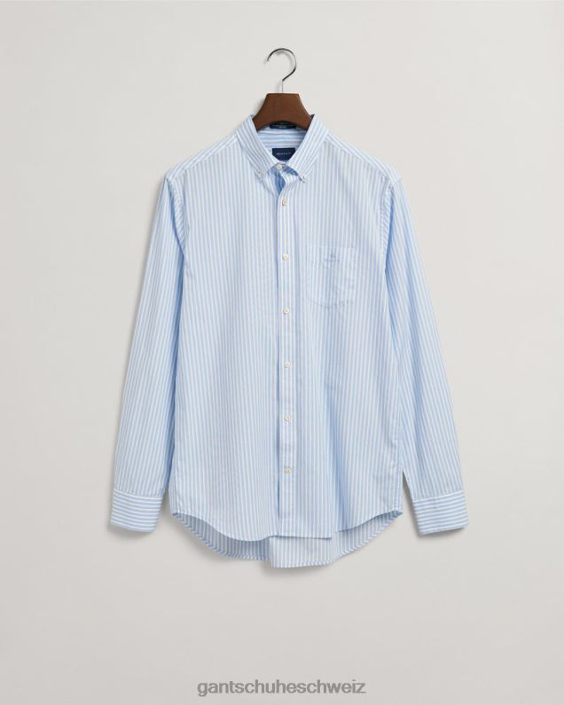 Männer Gestreiftes Breitstoffhemd mit normaler Passform 0LP6X26 GANT Capriblau