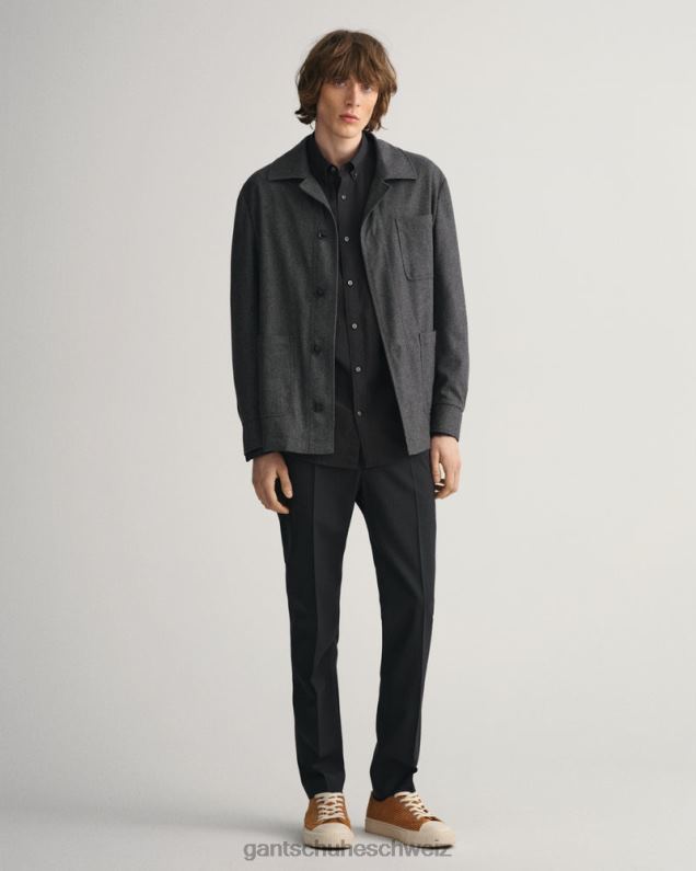 Männer Regular-Fit-Breitstoffhemd 0LP6X53 GANT Schwarz