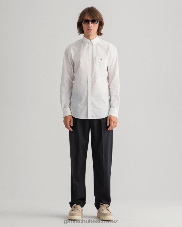 Männer Regular-Fit-Breitstoffhemd 0LP6X65 GANT Weiß