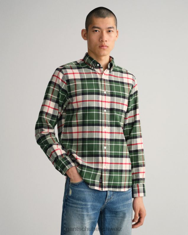 Männer Regular-Fit-Flanell-Tartan-Hemd 0LP6X1 GANT Waldgrün