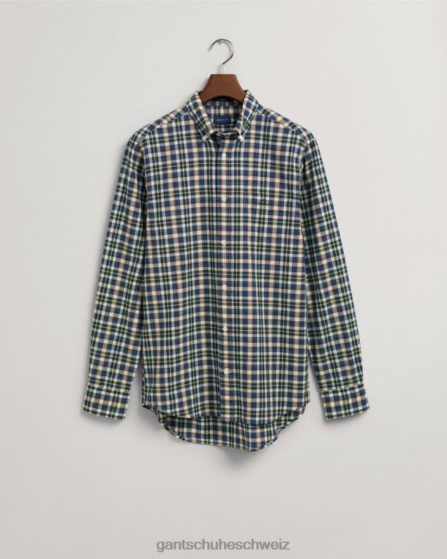 Männer Regular-Fit-Schottenhemd aus Breitstoff 0LP6X12 GANT Persischblau