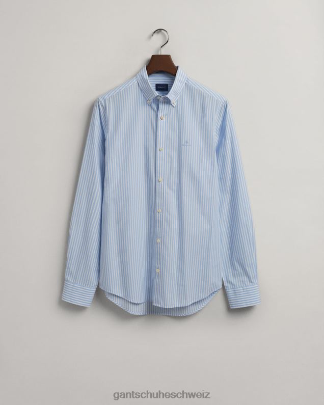 Männer Schmal geschnittenes, gestreiftes Breitstoffhemd 0LP6X61 GANT Capriblau