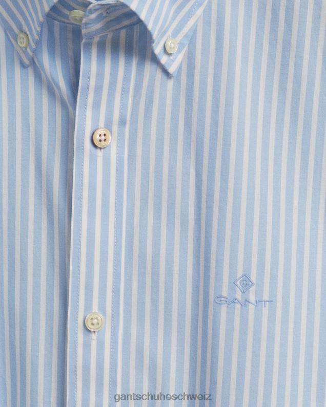 Männer Schmal geschnittenes, gestreiftes Breitstoffhemd 0LP6X61 GANT Capriblau