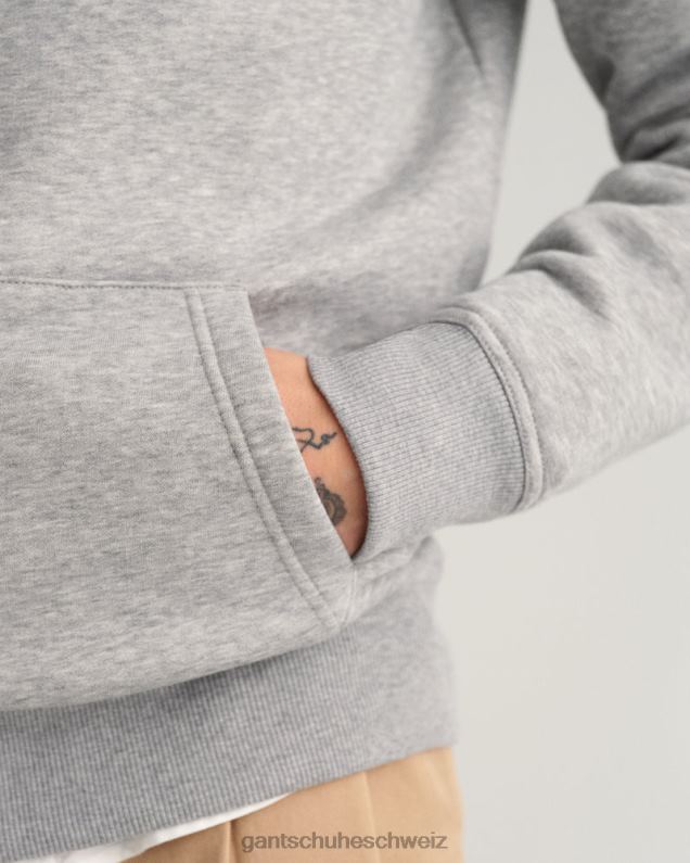 Männer Archive Shield Kapuzenpullover 0LP6X235 GANT graue Melange