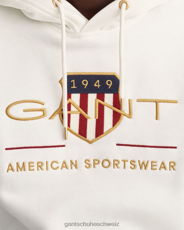 Männer Archive Shield Kapuzenpullover 0LP6X250 GANT Eierschale