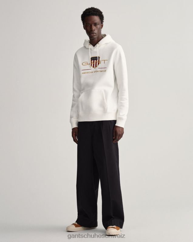 Männer Archive Shield Kapuzenpullover 0LP6X250 GANT Eierschale