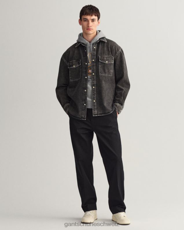 Männer Kapuzenpullover mit Wappen und Schild 0LP6X282 GANT graue Melange