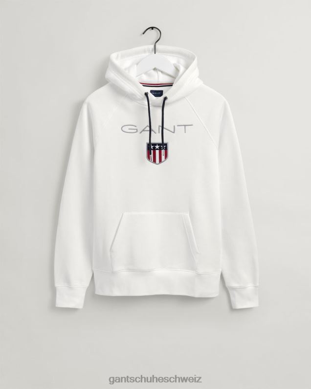 Männer Schild-Hoodie 0LP6X236 GANT Eierschale