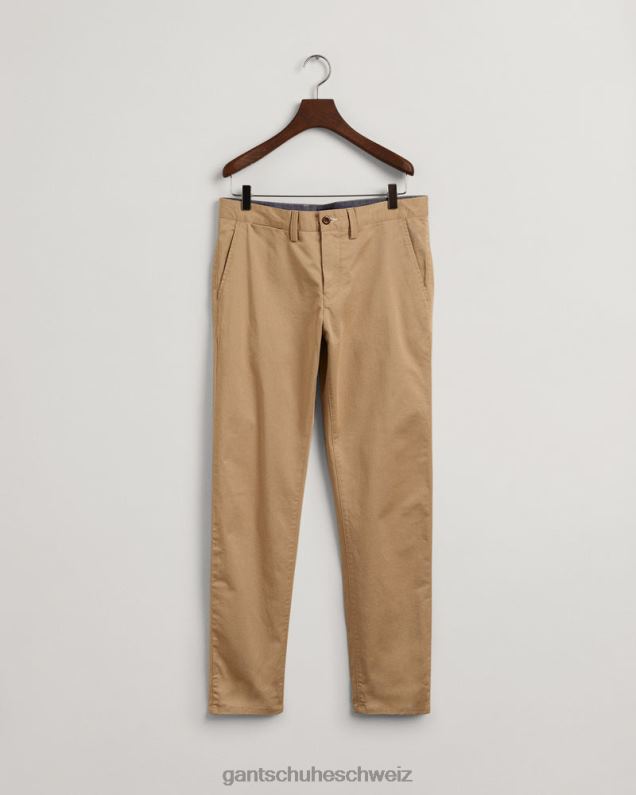 Männer Hallden Slim-Fit-Twill-Chinohose 0LP6X406 GANT dunkles Khaki