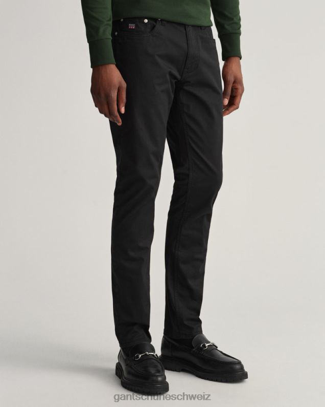 Männer Hayes schmal geschnittene Retro-Shield-Jeans 0LP6X400 GANT Schwarz