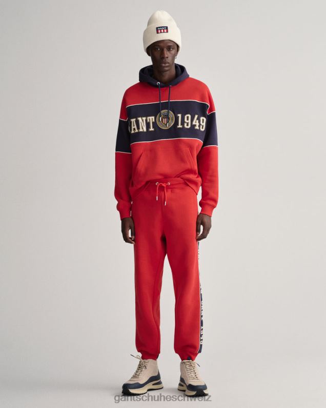 Männer Jogginghose mit Kontrastseiten 0LP6X228 GANT Rubinrot