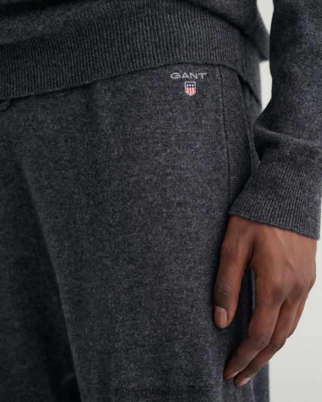 Männer gestrickte Jogginghose 0LP6X245 GANT Anthrazit-Melange
