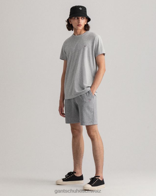 Männer Originale Sweatshorts 0LP6X399 GANT graue Melange
