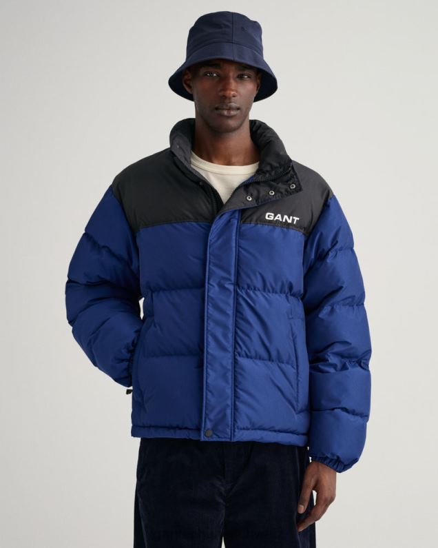 Männer Blockierte wattierte Jacke 0LP6X367 GANT tiefes Blau