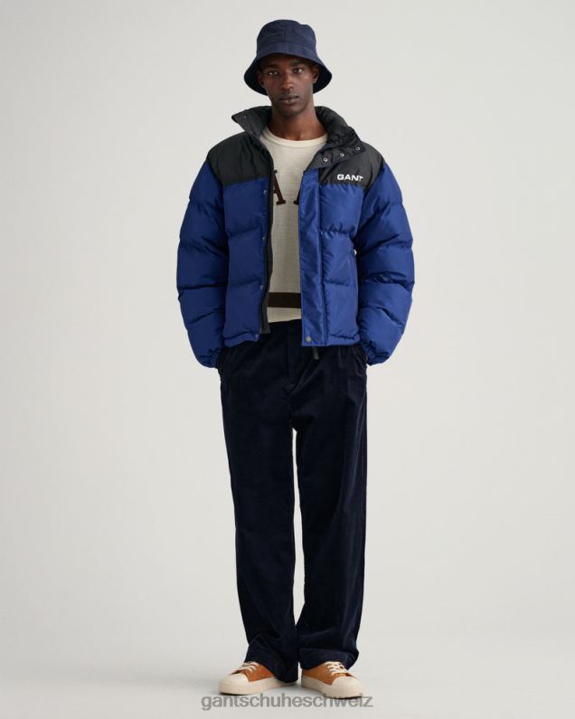 Männer Blockierte wattierte Jacke 0LP6X367 GANT tiefes Blau