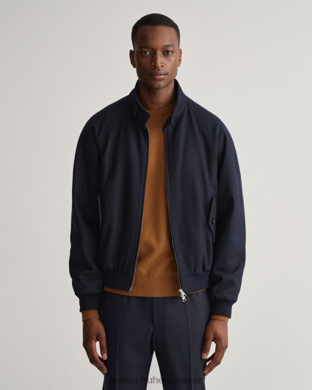 Männer Harringtonjacke aus Wolle 0LP6X377 GANT Abendblau