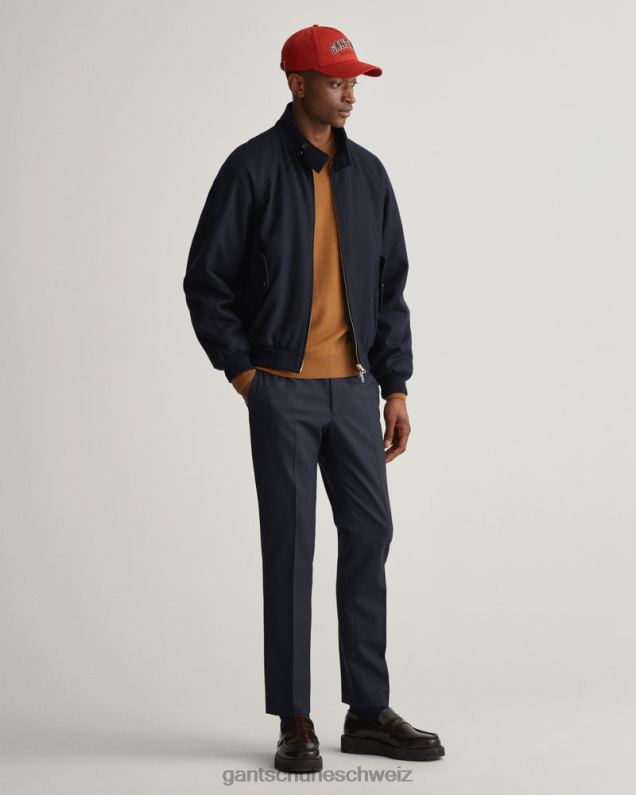 Männer Harringtonjacke aus Wolle 0LP6X377 GANT Abendblau