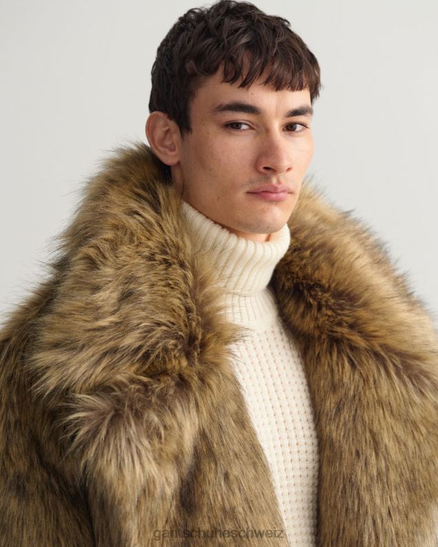 Männer Kunstpelzmantel 0LP6X396 GANT hellbraun