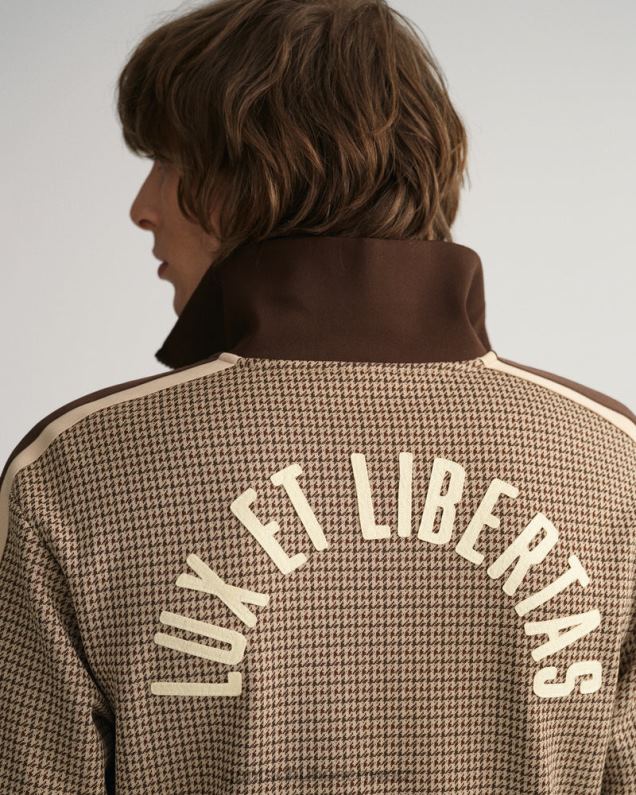 Männer Trainingsjacke mit Hahnentrittmuster 0LP6X378 GANT Schokoladenbraun