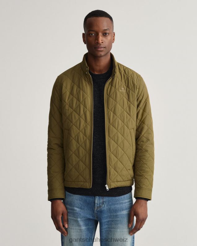 Männer gesteppte Windjacke 0LP6X393 GANT Armeegrün