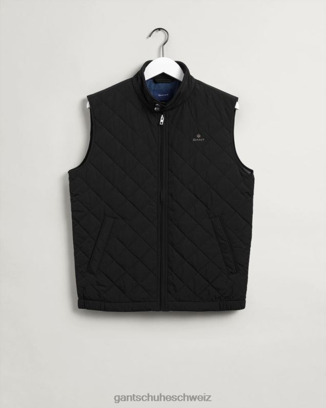 Männer gesteppte Windjackenweste 0LP6X383 GANT Schwarz