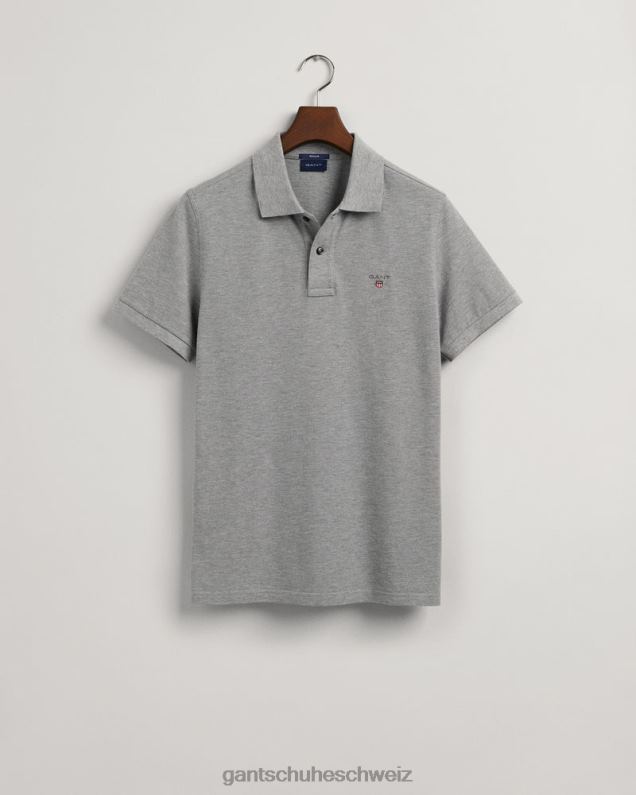 Männer Originales Piqué-Poloshirt 0LP6X116 GANT graue Melange