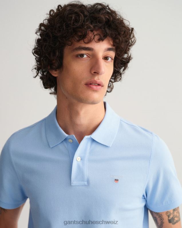 Männer Originales Piqué-Poloshirt 0LP6X117 GANT Capriblau