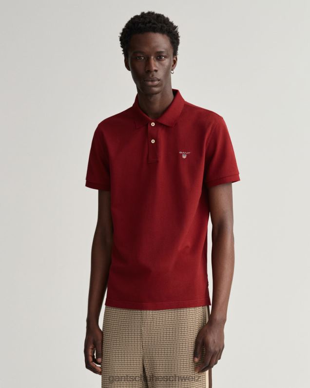 Männer Originales Piqué-Poloshirt 0LP6X95 GANT prall rot