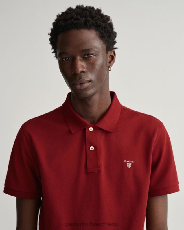 Männer Originales Piqué-Poloshirt 0LP6X95 GANT prall rot