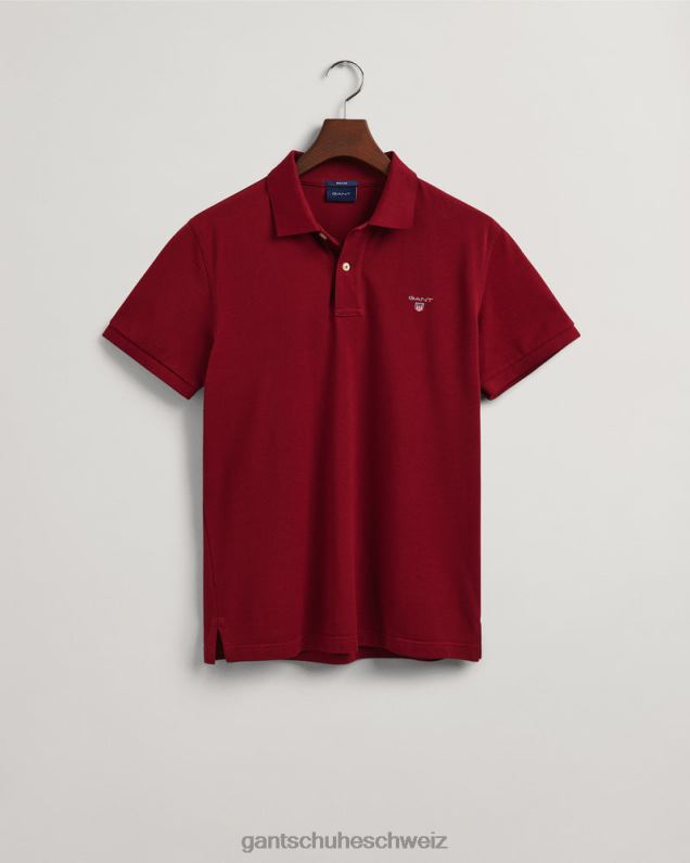 Männer Originales Piqué-Poloshirt 0LP6X95 GANT prall rot