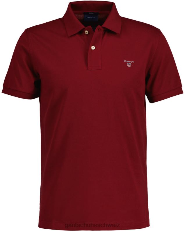 Männer Originales Piqué-Poloshirt 0LP6X95 GANT prall rot