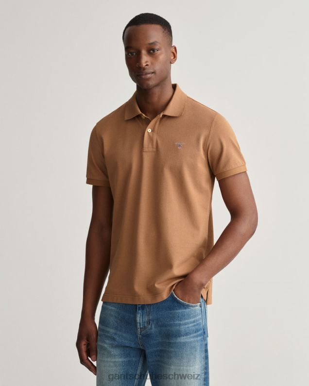 Männer Originales Piqué-Poloshirt 0LP6X98 GANT geröstete Walnuss