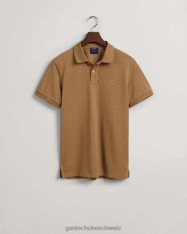 Männer Originales Piqué-Poloshirt 0LP6X98 GANT geröstete Walnuss