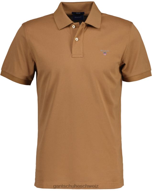 Männer Originales Piqué-Poloshirt 0LP6X98 GANT geröstete Walnuss
