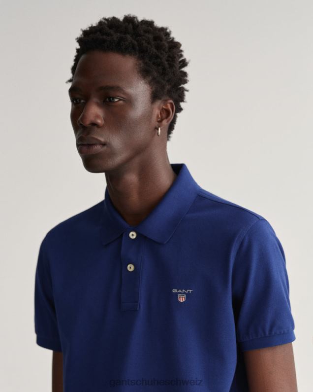 Männer Originales Piqué-Poloshirt 0LP6X99 GANT tiefes Blau
