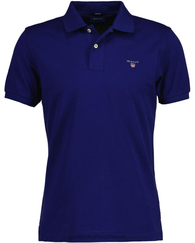 Männer Originales Piqué-Poloshirt 0LP6X99 GANT tiefes Blau