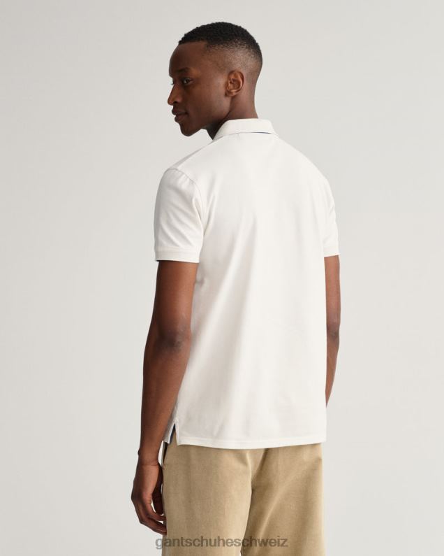 Männer Piqué-Rugger mit Kontrastkragen 0LP6X111 GANT Eierschale