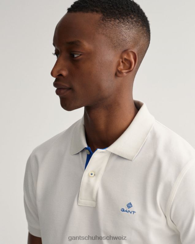 Männer Piqué-Rugger mit Kontrastkragen 0LP6X111 GANT Eierschale